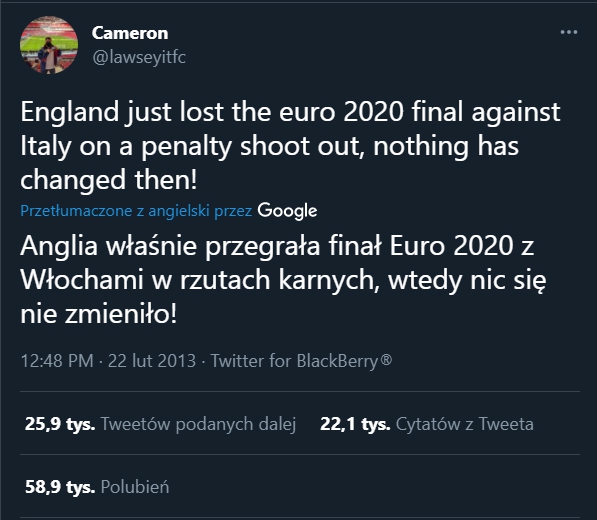 PROROCZY TWEET kibica sprzed 8 lat nt. finału Euro 2020!